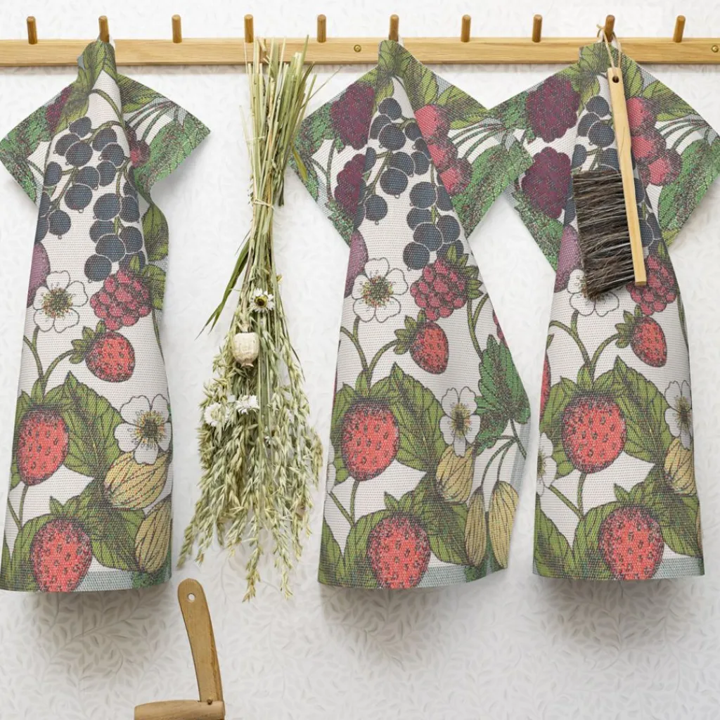 Kökshandduk<Ekelund Trädgårdsbär kökshandduk 40X60 - s Linneväveri