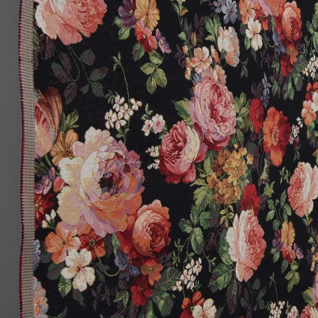 Mönstrade Möbeltyger<Arvidssons textil Turin svart jacquard - lyxigt möbeltyg