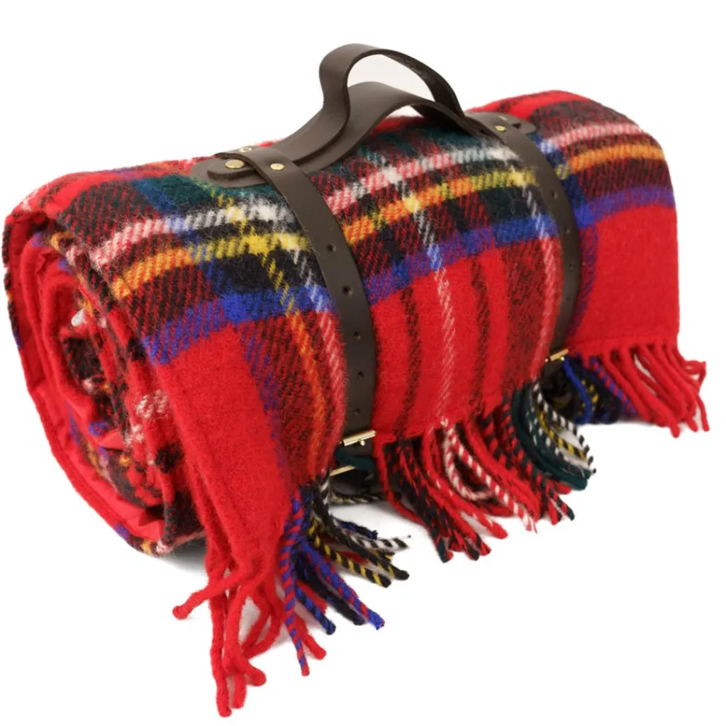Picknickfiltar<Tweedmill textiles Tweedmill Picknickfilt Royal Stewart, Röd med Vattentät Baksida, 145 x 183 cm