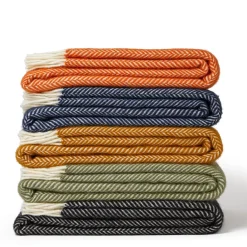 Ullplädar<Tweedmill textiles Ullpläd Fishbone Cinnamon, 100% Ull, 150x183 cm