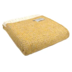 Ullplädar<Tweedmill textiles Ullpläd Illusion Yellow & Grey, 100% Ull, 150x183 cm