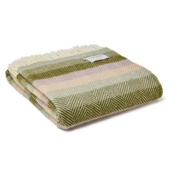 Ullplädar<Tweedmill textiles Ullpläd Stripe Botanical, 100% Ull, 150x183 cm
