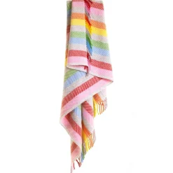 Ullplädar<Tweedmill textiles Ullpläd Stripe Rainbow Grey, 100% Ull, 150x183 cm