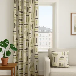 Gardiner Mönstrade<Arvidssons textil Under trädet beige gardiner