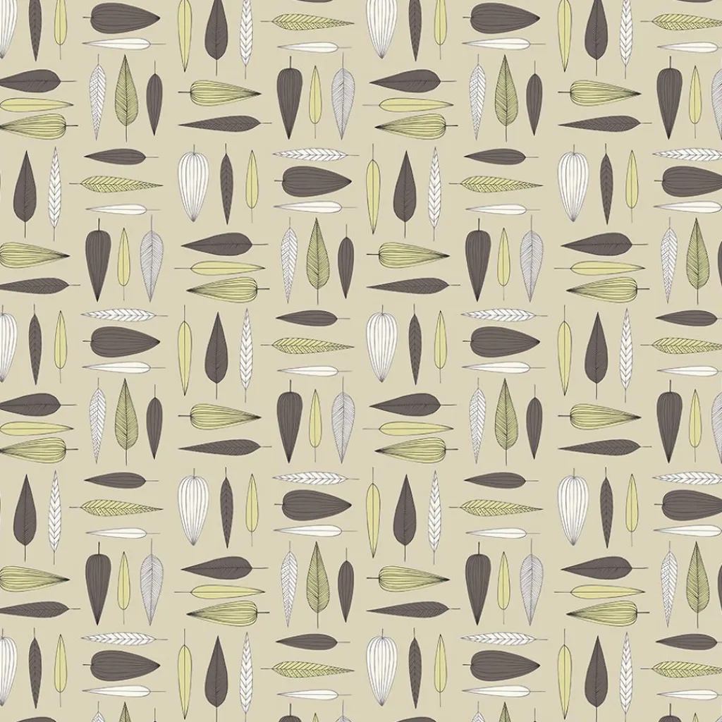 Gardintyger Mönstrade|Arvidssons Textil<Arvidssons textil Under trädet beige tyg – metervara med lövmönster