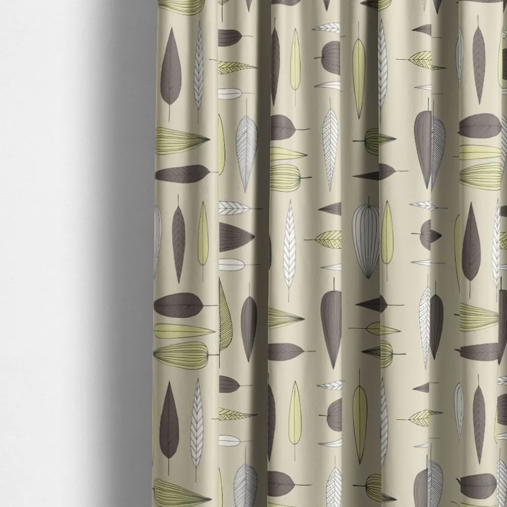 Gardintyger Mönstrade|Arvidssons Textil<Arvidssons textil Under trädet beige tyg – metervara med lövmönster