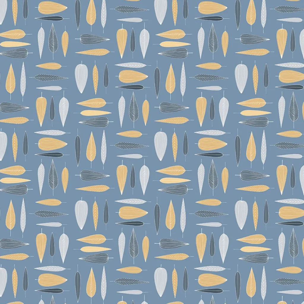 Gardintyger Mönstrade|Arvidssons Textil<Arvidssons textil Under trädet blå tyg – bomullstyg med blad