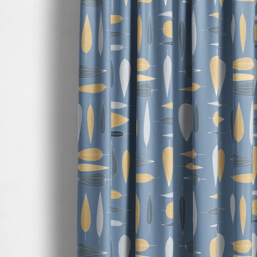 Gardintyger Mönstrade|Arvidssons Textil<Arvidssons textil Under trädet blå tyg – bomullstyg med blad