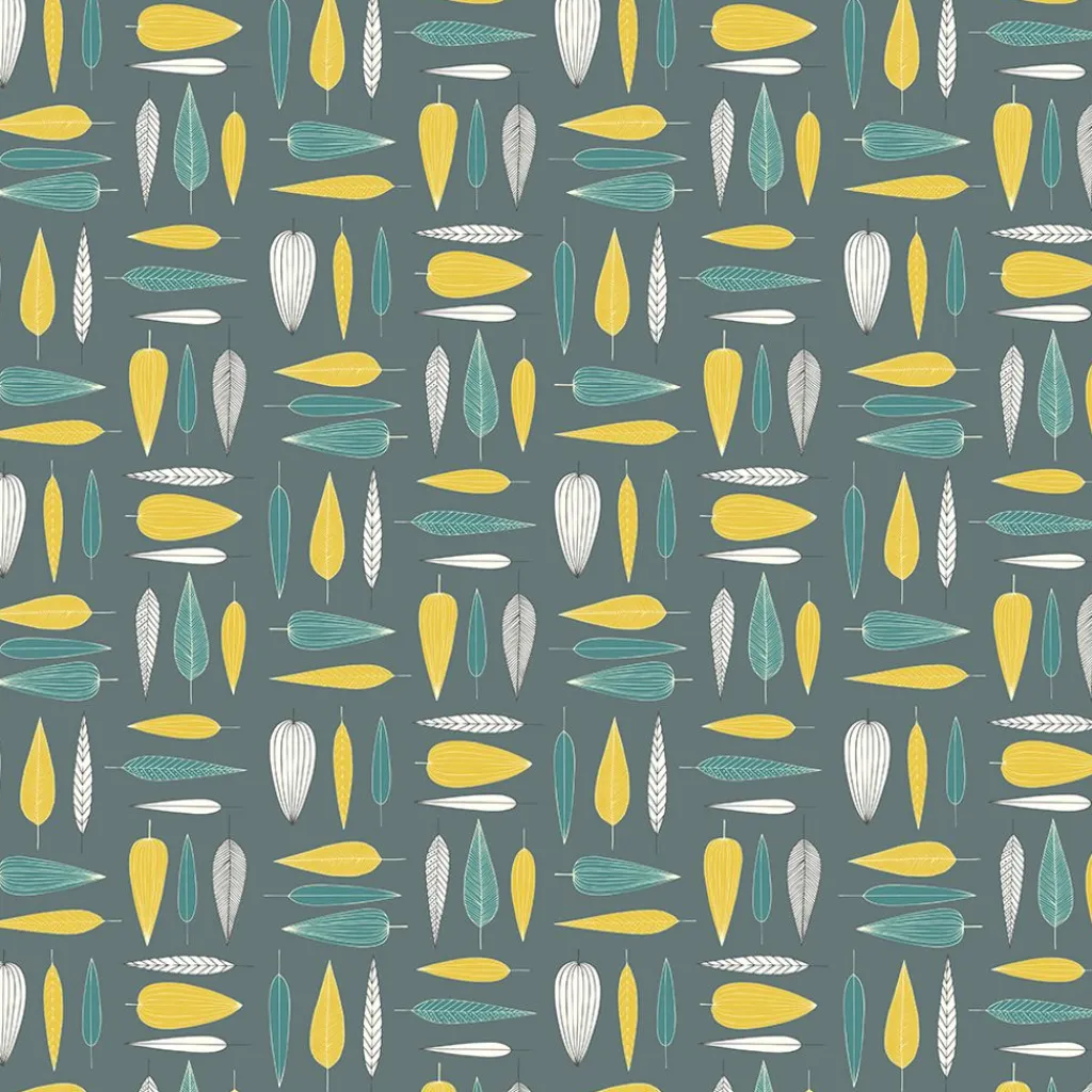 Gardintyger Mönstrade|Arvidssons Textil<Arvidssons textil Under trädet turkos tyg – bomullstyg med blad