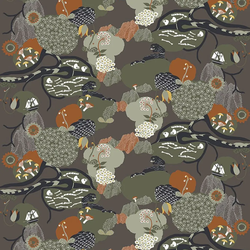 Gardintyger Mönstrade|Arvidssons Textil<Arvidssons textil Universum grön tyg