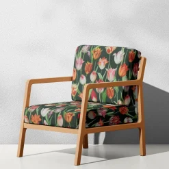 Blommiga Möbeltyger|Dynväv< Uteväv Tulips tyg till utemöbler