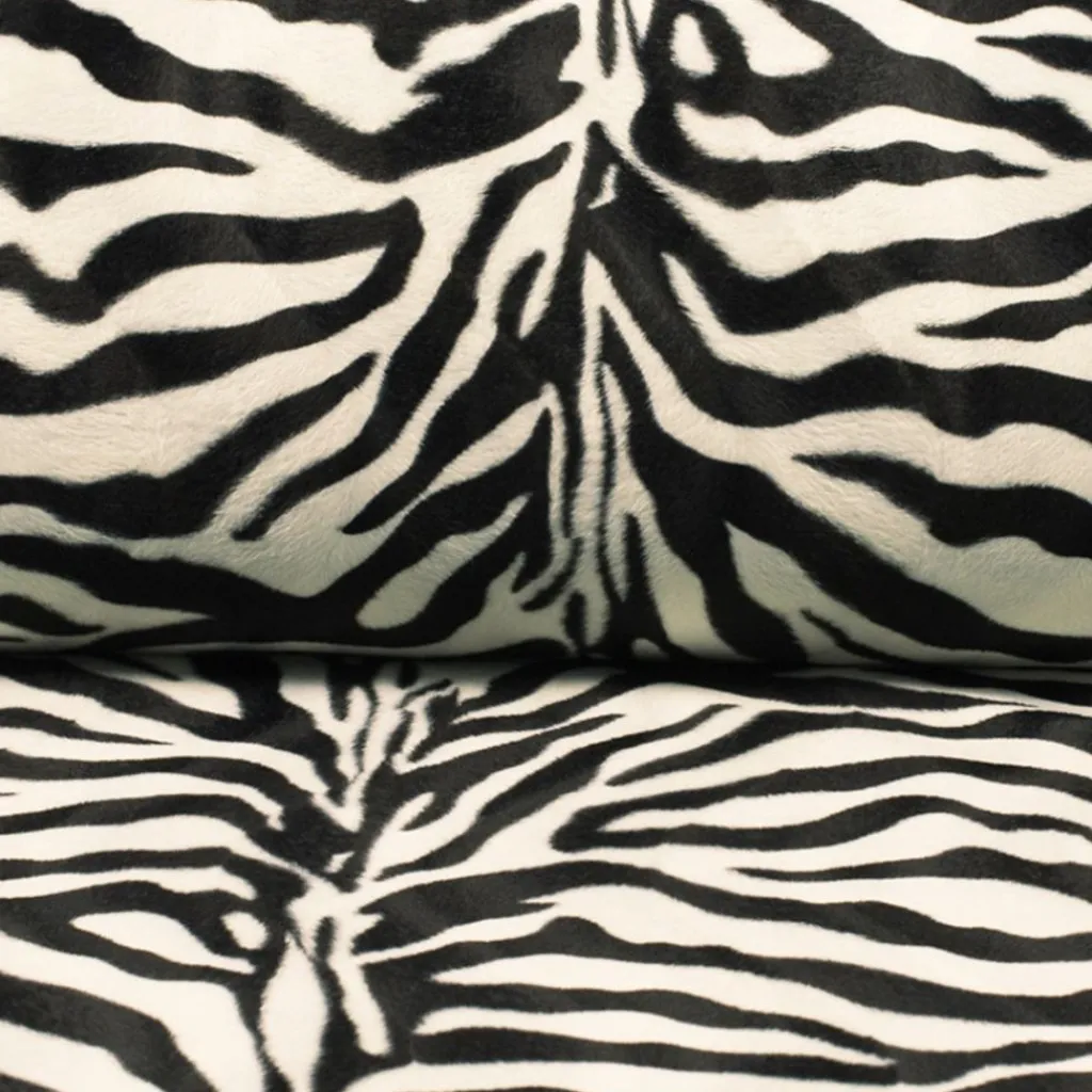 Velbour< Velboa gulton zebra tyg – mjukt zebramönster