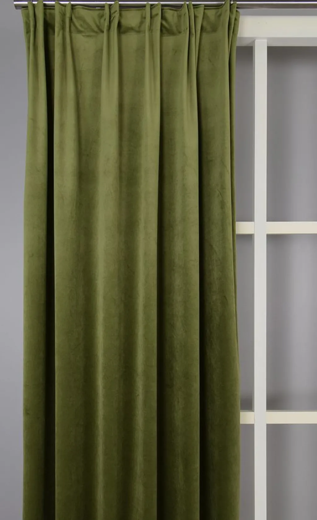 Gardintyger Enfärgade|Sammetstyger<Nordisk Textil Velvet grön enfärgat sammetstyg
