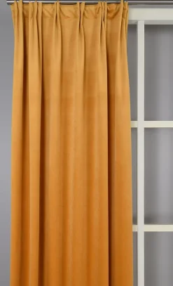Sammetstyger|Gardiner Enfärgade<Nordisk Textil Velvet gul enfärgade sammetsgardiner