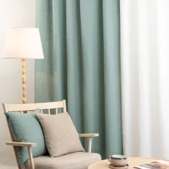 Gardintyger Enfärgade|Linnetyger<Nordisk Textil Verone Linne Aqua – Stentvättat 100 % Lin
