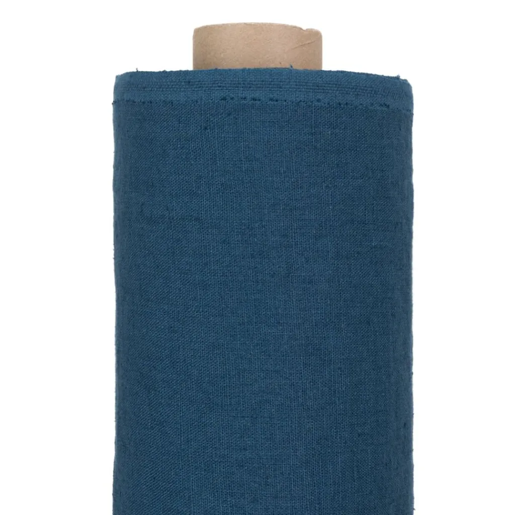 Gardintyger Enfärgade|Linnetyger<Nordisk Textil Verone Linne Blå – Stentvättat 100 % Lin