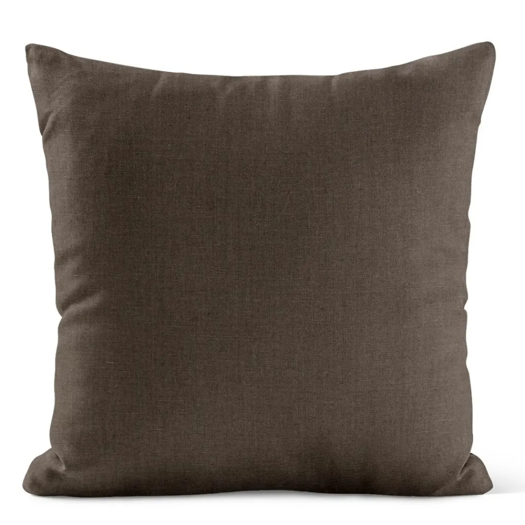 Enfärgade Kuddfodral<Nordisk Textil Verone Linne Brun kuddfodral