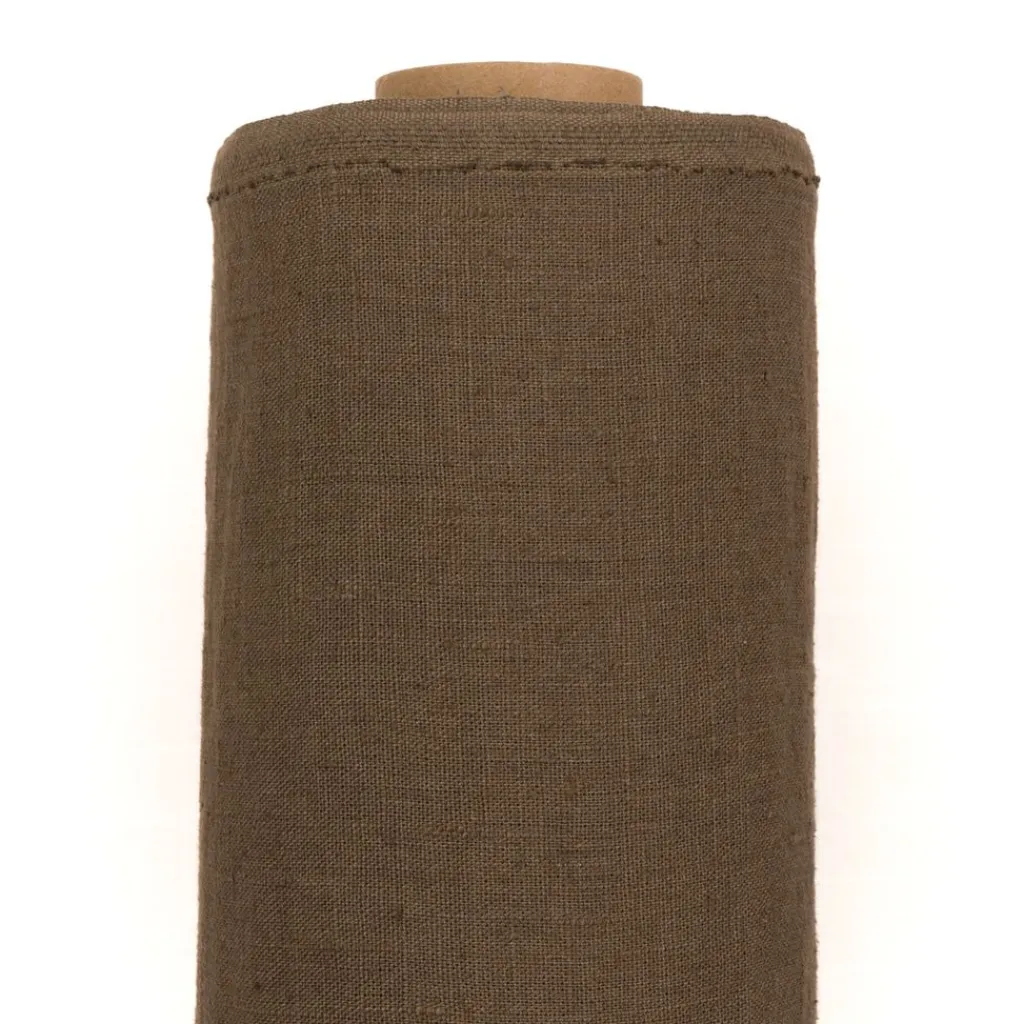 Gardintyger Enfärgade|Linnetyger<Nordisk Textil Verone Linne Brun – Stentvättat 100 % Lin