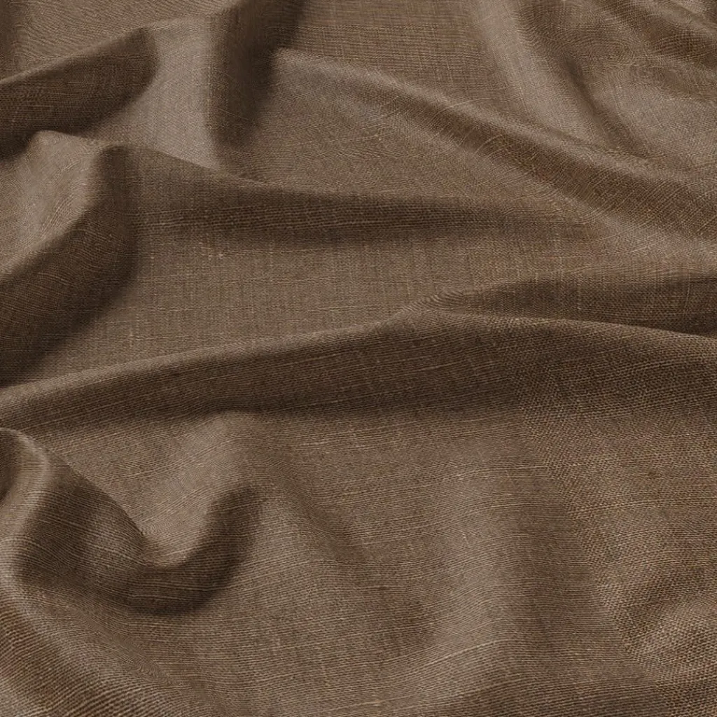 Gardintyger Enfärgade|Linnetyger<Nordisk Textil Verone Linne Brun – Stentvättat 100 % Lin