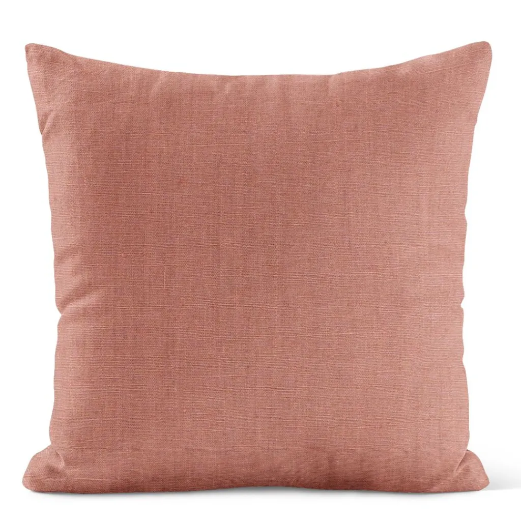 Enfärgade Kuddfodral<Nordisk Textil Verone Linne Gammelrosa kuddfodral