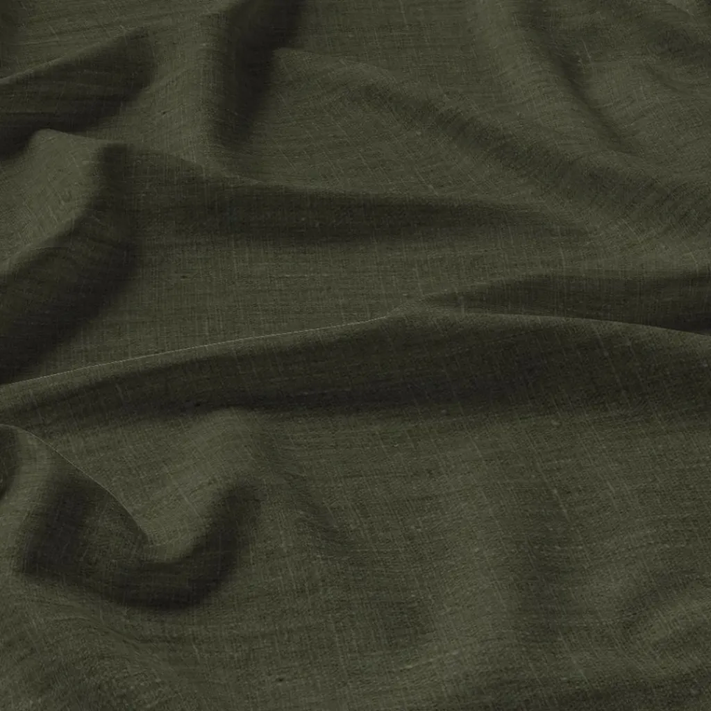 Gardintyger Enfärgade|Linnetyger<Nordisk Textil Verone Linne Grön – Stentvättat 100 % Lin