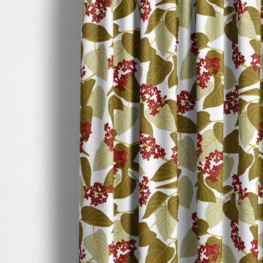 Gardintyger Mönstrade|Arvidssons Textil<Arvidssons textil Vid fikabordet röd tyg