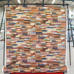 Gardintyger Mönstrade< Vintage books tyg med böcker