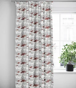Gardiner Mönstrade<Arvidssons textil Vinterbyn röd gardiner