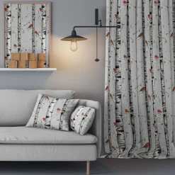 Gardintyger Mönstrade|Arvidssons Textil<Arvidssons textil Vinterdungen grå tyg