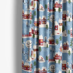 Julgardiner|Julgardiner<Arvidssons textil Vintertid ljusblå gardiner