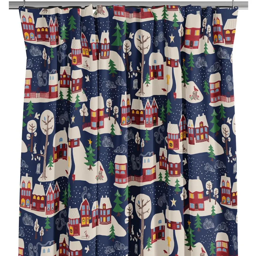 Julgardiner|Julgardiner<Arvidssons textil Vintertid mörkblå gardiner
