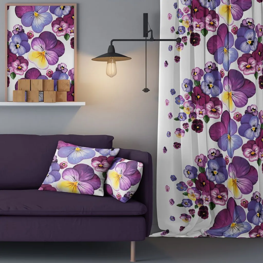 Gardiner Mönstrade<Arvidssons textil Viola lila gardiner