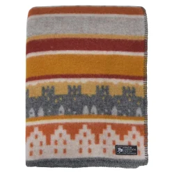 Ullfiltar<Kerstin Landström Design Visby ockra-röd ullfilt 130x180cm -
