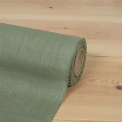 Gardintyger Enfärgade|Linnetyger< Washed lin/bomull allmogegrön tyg