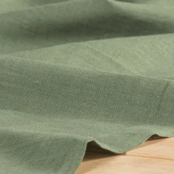 Gardintyger Enfärgade|Linnetyger< Washed lin/bomull allmogegrön tyg