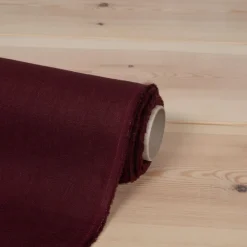 Gardintyger Enfärgade|Linnetyger<Nordisk Textil Washed lin/bomull vinröd tyg