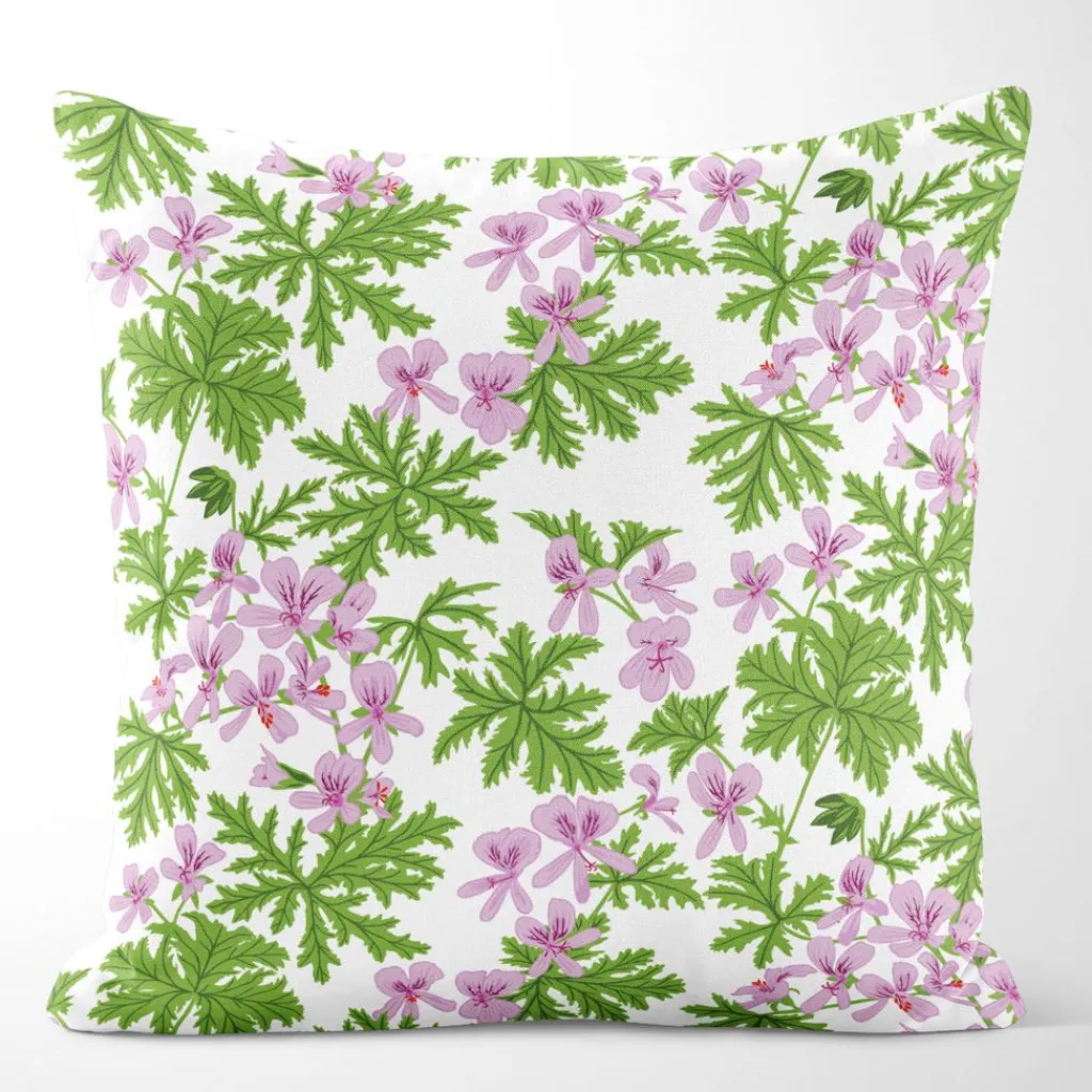 Mönstrade Kuddfodral<Arvidssons textil Westerlunds Blomma lila-grön kuddfodral - Botaniskt mönster
