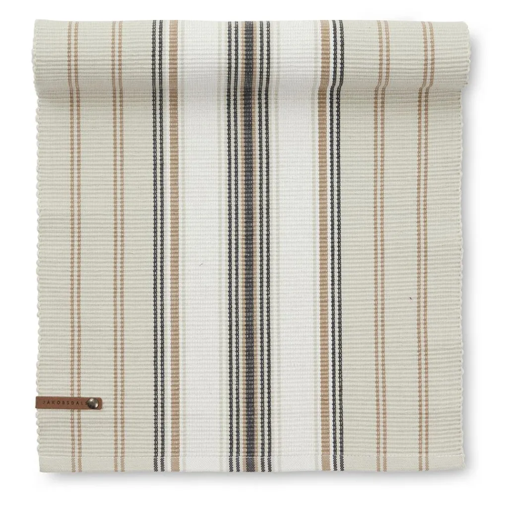 Bordslöpare<Jakobsdals Wove beige löpare 35x120 cm – Randig bordslöpare