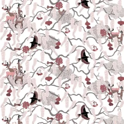 Gardintyger Mönstrade|Rea Gardintyger<Arvidssons textil Yggdrasil rosa tyg
